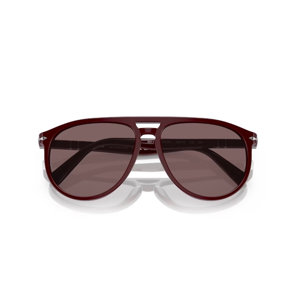 Persol Burgundy Aviator Sunglasses W/Original Case
